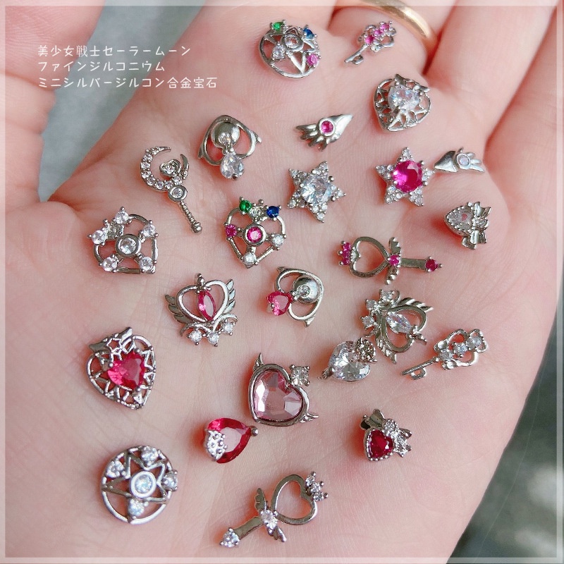 Phụ Kiện Kim Loại Trang Trí Móng Tay Hình Ngôi Sao Năm Cánh Đính Đá Zircon Màu Sắc
