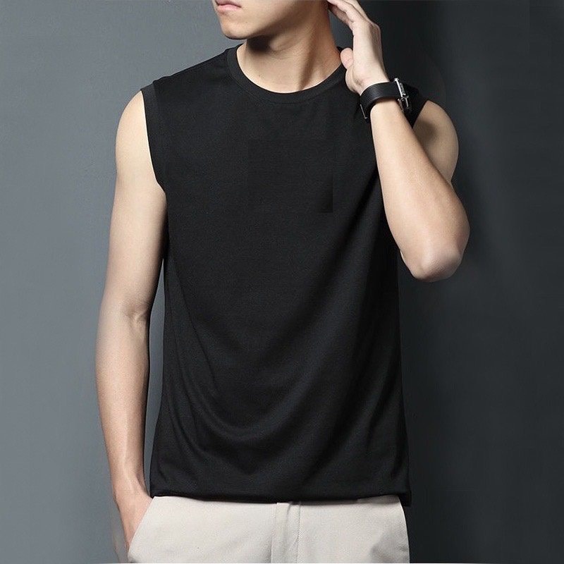 Áo thun nam sát nách SEVEN, áo ba lỗ tập gym form rộng thun cotton