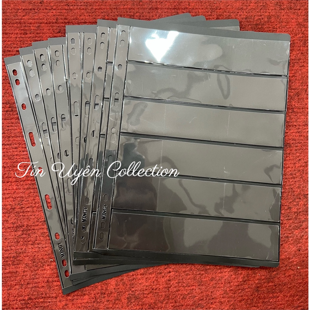 Combo 10 Phơi Tem 6 Ngăn Đen Đựng Tem 2 Mặt