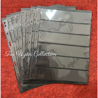 Combo 10 phơi tem 6 ngăn đen đựng tem 2 mặt