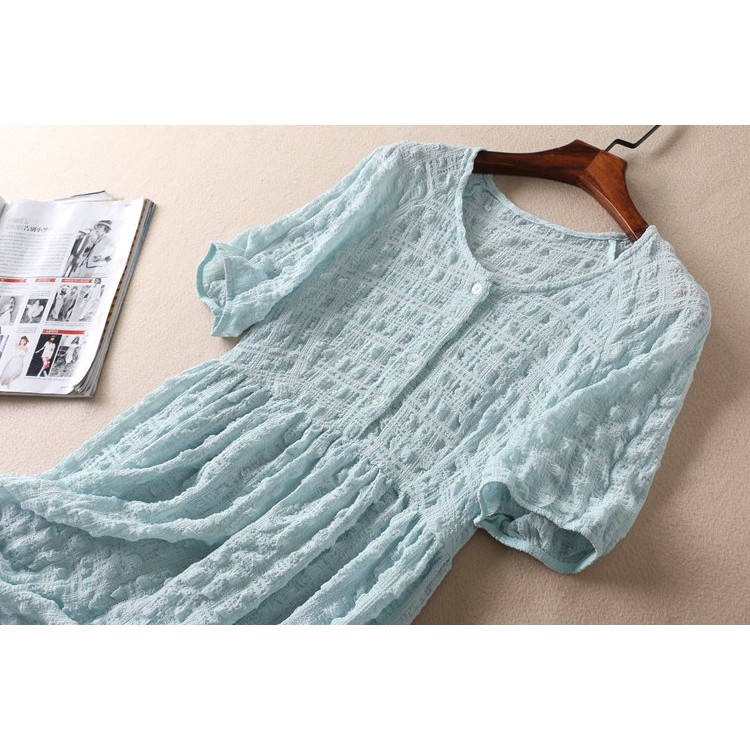 Váy babydoll cổ tròn, Đầm nữ ulzzang dáng xoè, đầm tiểu thư da10