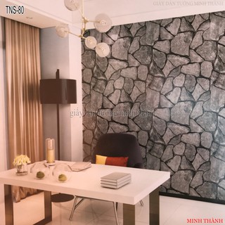 giấy dán tường vân đá , giả đá ,giấy lụa không keo ,khổ 53cm,dán phòng khách ,phòng ngủ