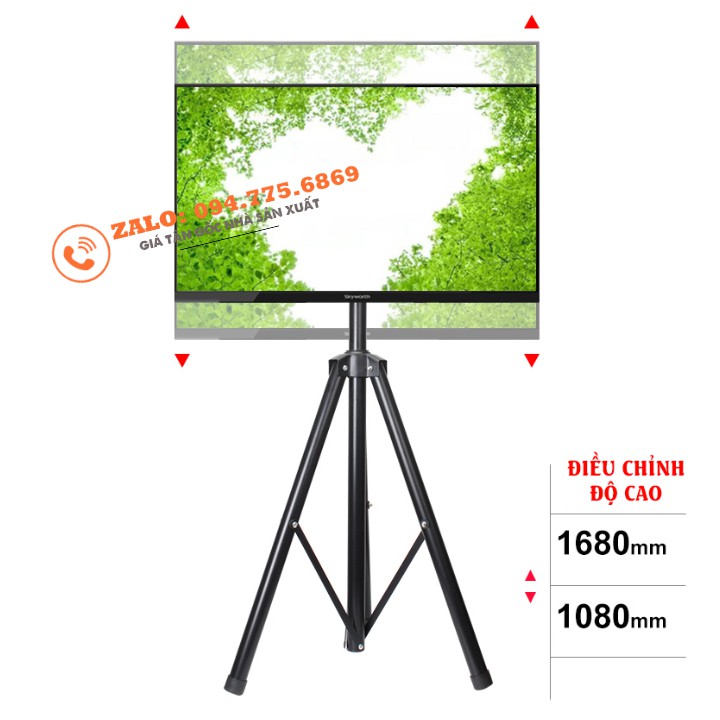 Giá Treo Tivi Di Động 3 Chân Dang Cọc Đứng 32 - 43 - 50 - 55 Inch - Xoay 360 Độ - [ Rẻ Hơn NB AVA1500 ]