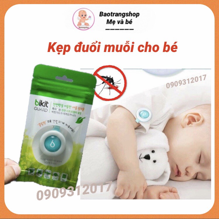 [Siêu rẻ] Kẹp đuổi muỗi Bikit Guard cho bé tinh dầu chanh sả tự nhiên Hàn Quốc