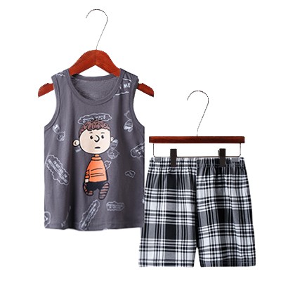 Set áo thun ba lỗ + quần short thoải mái năng động cho bé