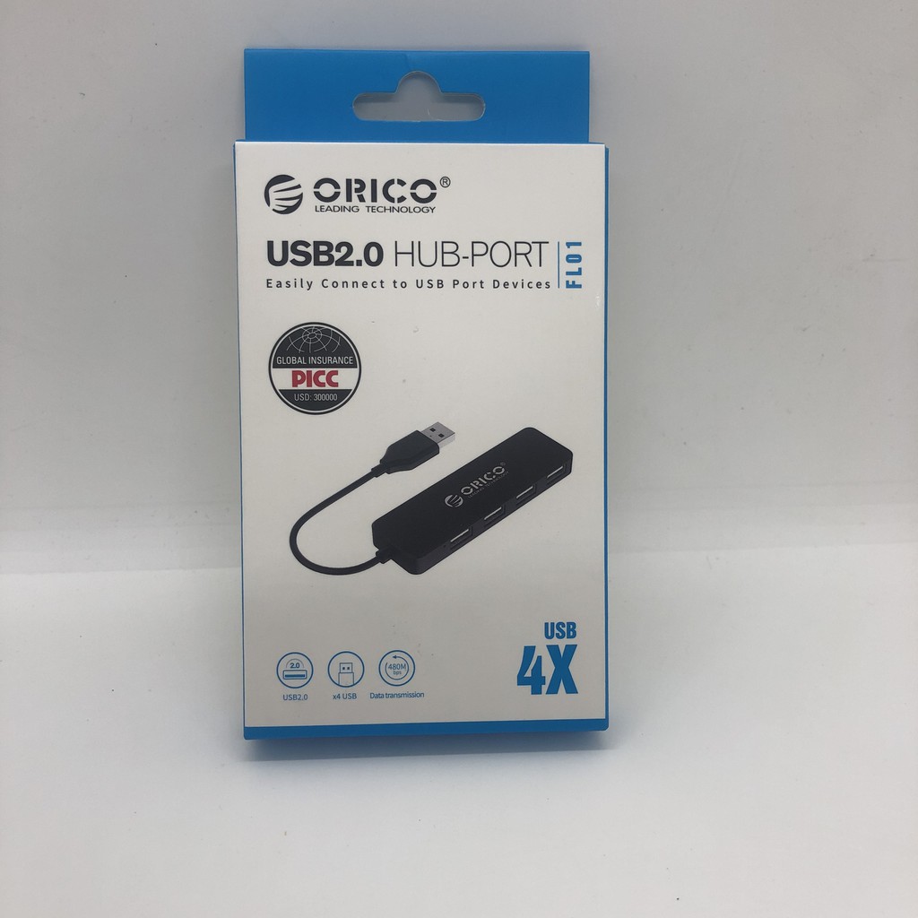 Hub chia usb 4 cổng Orico 2.0, bộ chia usb 4 cổng orico 2.0 siêu nhỏ gọn, BH 12 tháng