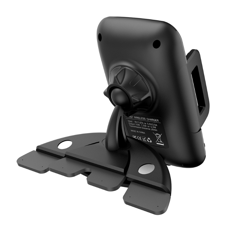 Đế Sạc Không Dây Cảm Biến Thông Minh 10W Qi Kiêm Giá Đỡ Điện Thoại Chống Trượt Cho Xe Hơi