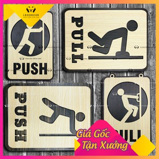 💥[ SIÊU HOT ]💥 Bảng hướng dẫn Kéo đẩy treo cửa bằng gỗ cắt laser sử dụng trang trí shop, cửa hàng - Mẫu TP03 🔥