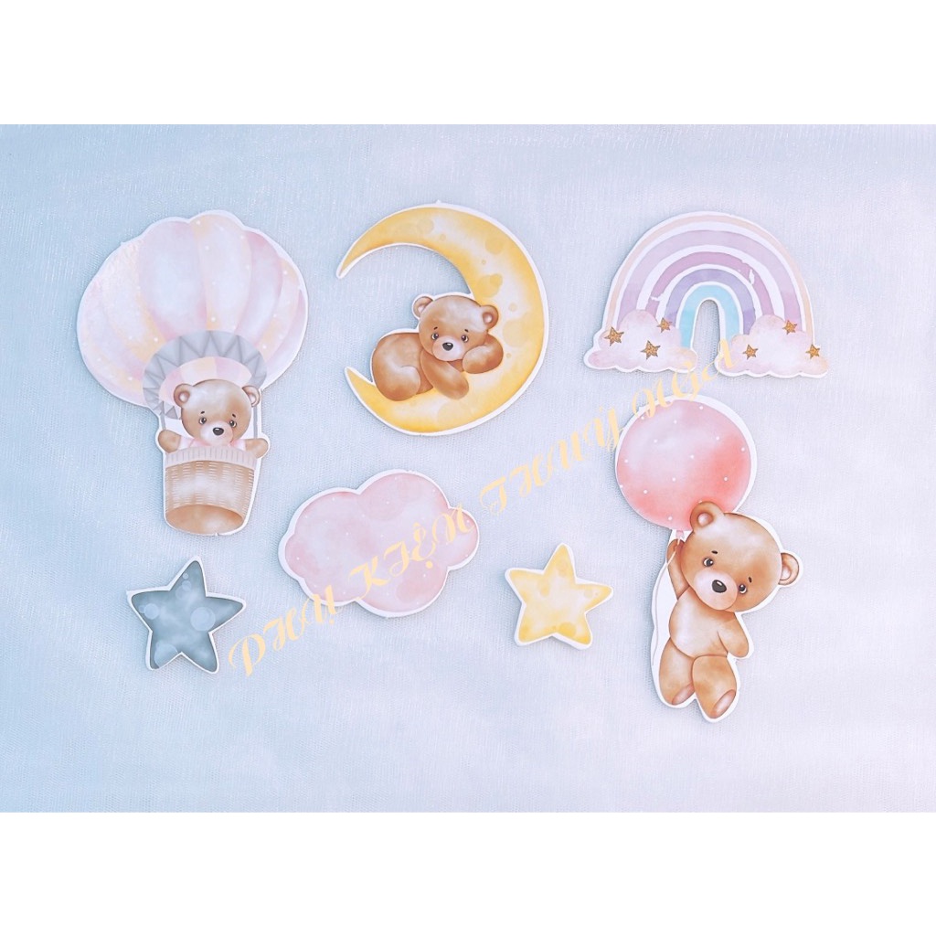 5 Combo 2 set giấy GẤU khinh khí cầu