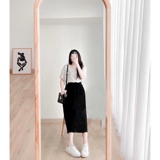 Áo pull kẻ chéo dây vai
