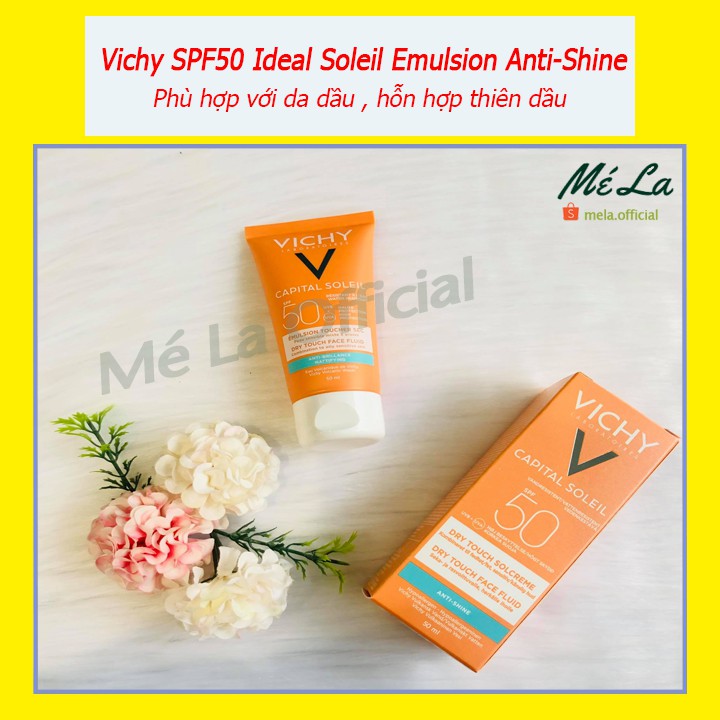 [ MẪU MỚI ] Kem Chống Nắng Vichy SPF 50 Ideal Soleil Mattifying Face Fluid Dry Touch 50ml - MÉ LA