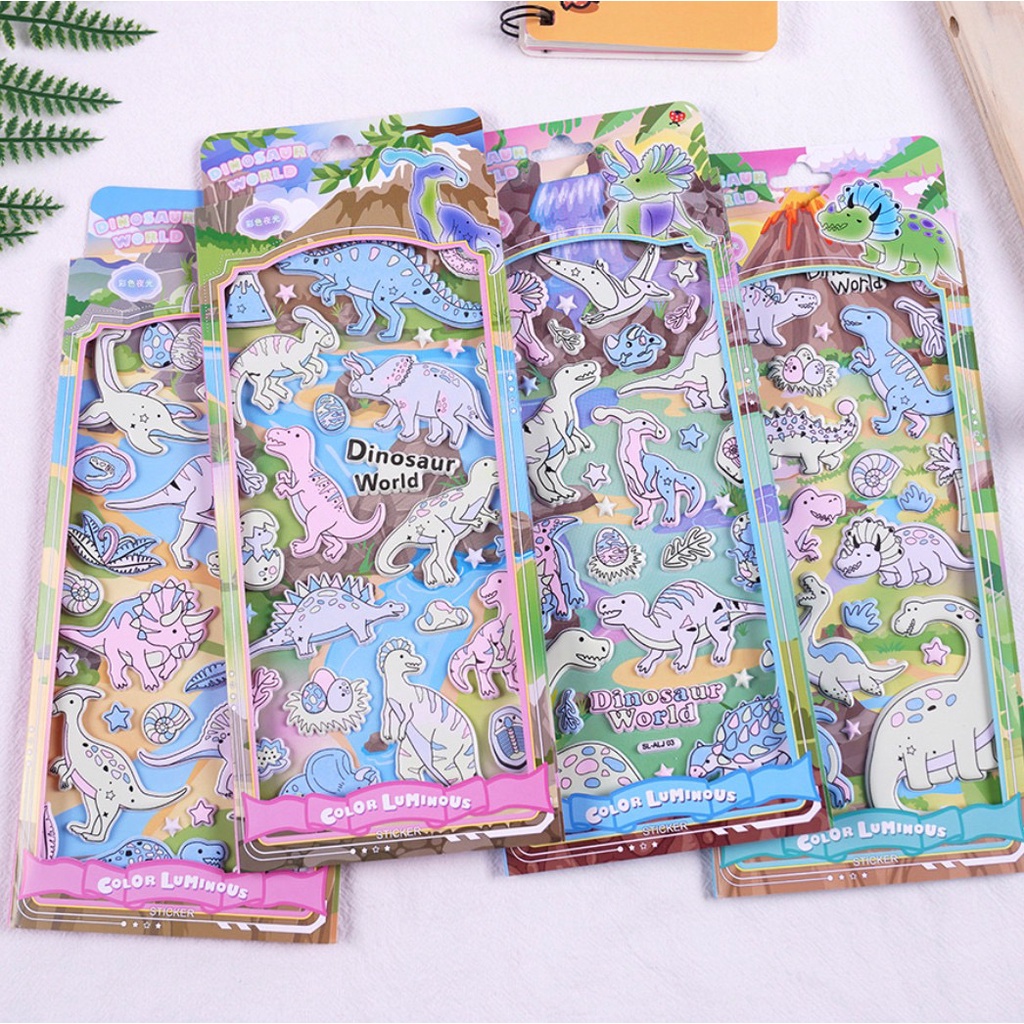 50 MẪU Sticker KHỦNG LONG HOẠT HÌNH VÀ REAL đồ chơi cho bé hình dán 3D phát triển trí tuệ