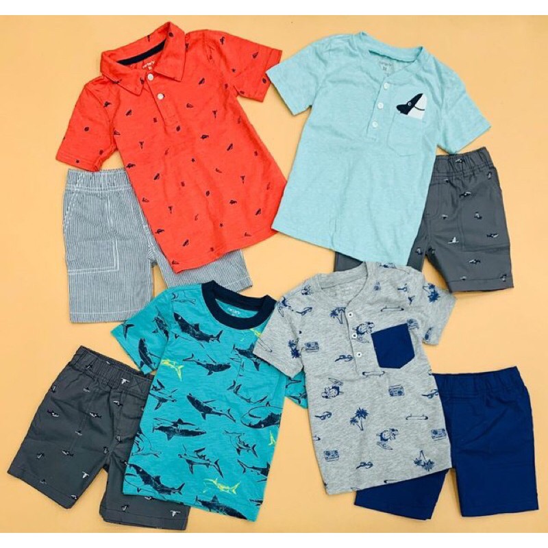 BỘ BÉ TRAI CARTER ÁO TAY NGẮN KÈM SHORT KAKI