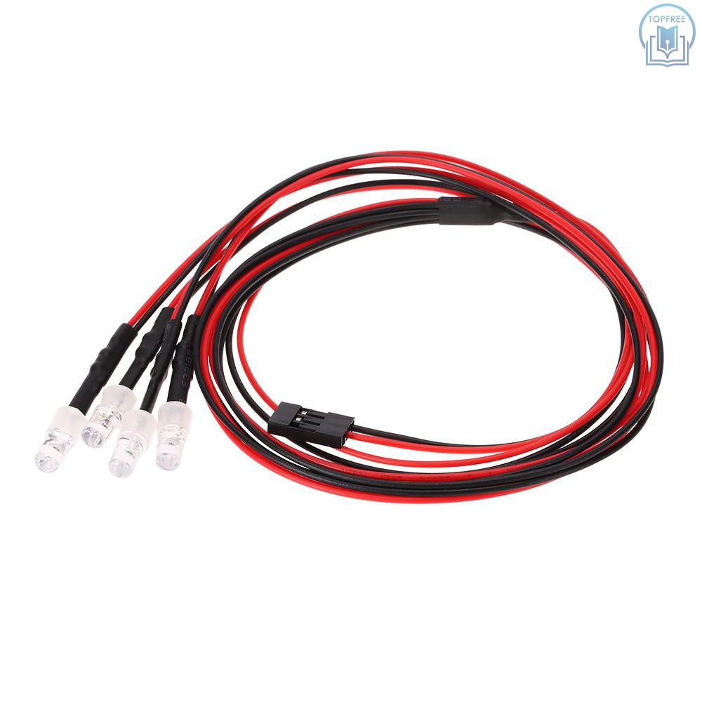 Set 2 Đèn Led 4 Bóng Kèm Công Tắc Điều Khiển Từ Xa Cho Xe Điều Khiền Từ Xa 1/10 1/8 Traxxas Hsp Redcat Rc4Wd Tamiya Axial D90