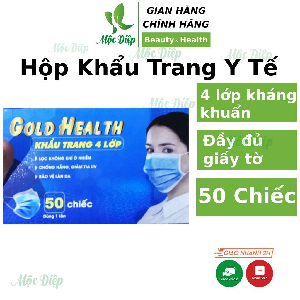 Khẩu trang y tế hộp 50 cái 4 lớp kháng khuẩn