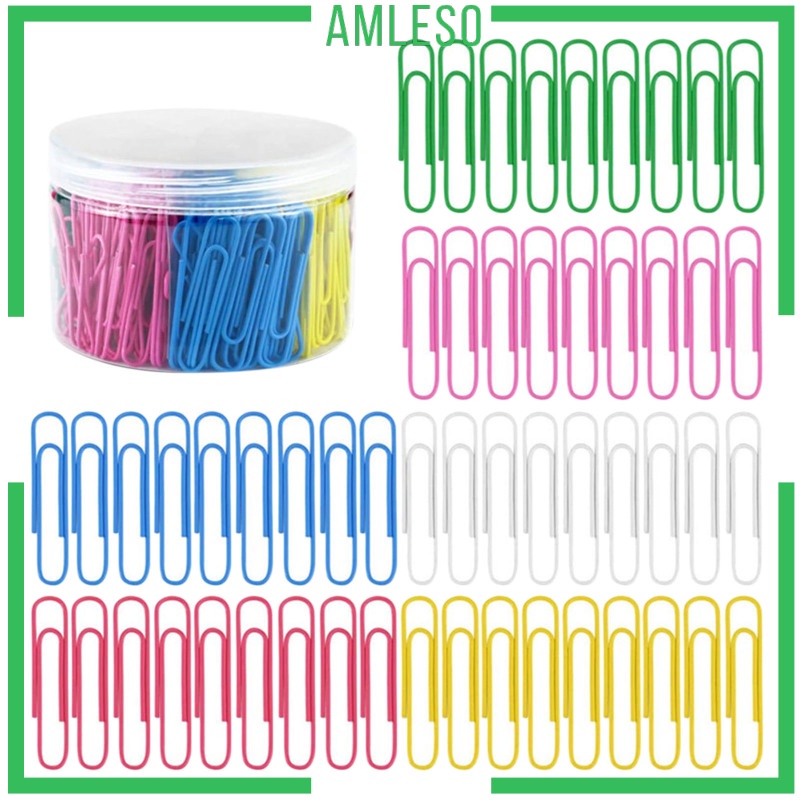 [AMLESO]600pcs Large Paper Clips Marking Clips Office Supplies Studen Stationery