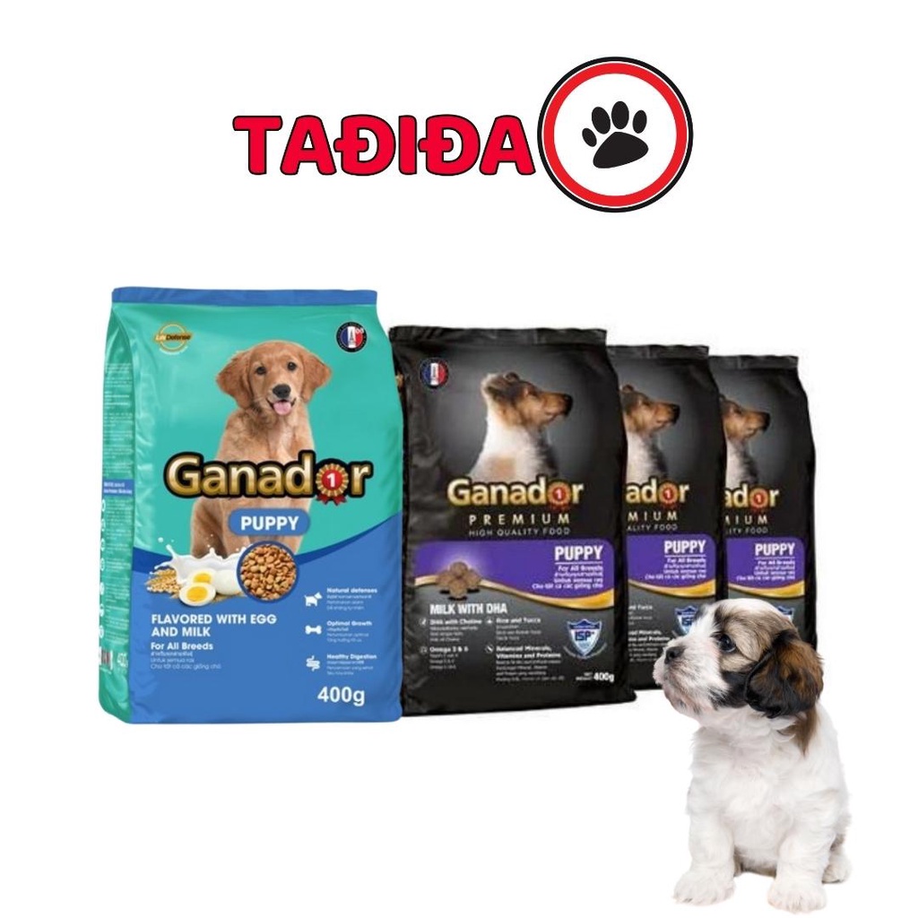 Thức ăn cho Chó Con Ganador Puppy Dạng hạt khô Vị Trứng, Sữa và DHA cao cấp - Túi 400g – Tadida Pet