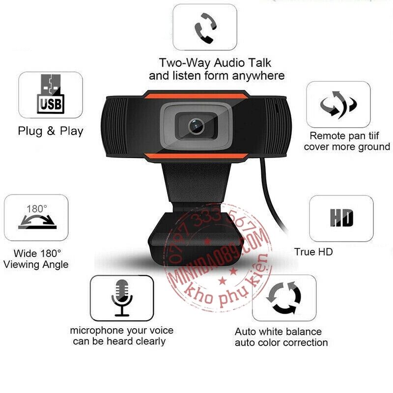 Webcam Máy Tính LaptopLOẠI 1 Livestream Có Mic Full HD PC Gaming 720P High Solution