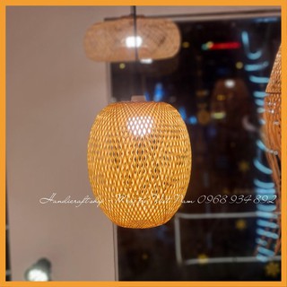 Lồng đèn mây tre thả trần - Hình giọt nước - Nan cật - Hàng xuất khẩu - HANDICRAFT SHOP