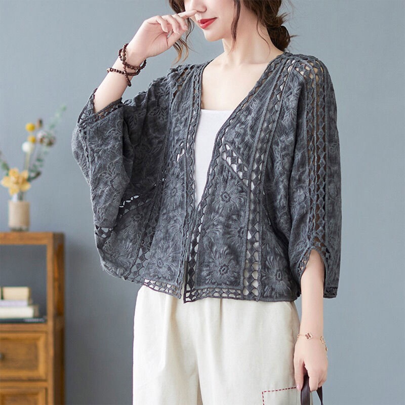 Áo Cardigan Cánh Dơi Màu Trơn Chống Nắng Dễ Phối Đồ Thời Trang Cho Nữ