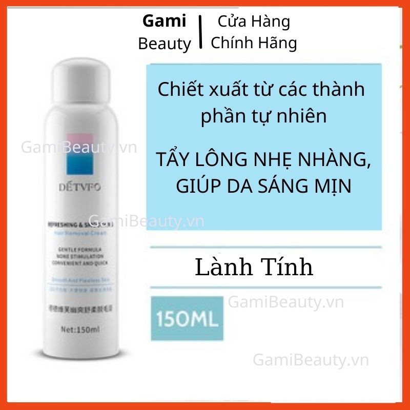 Xịt Tẩy Lông, Kem Tẩy Lông Dạng Xịt Tẩy Lông Nhanh Chóng, Dịu Nhẹ, Không Đau Rát Gami Beauty