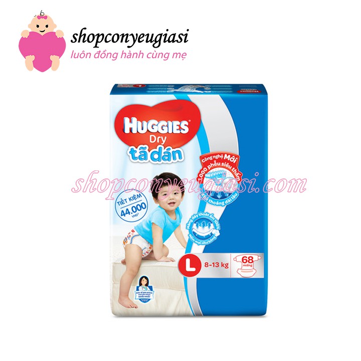 Tã dán Huggies Cỡ Đại M76/L68/XL62/XXL56