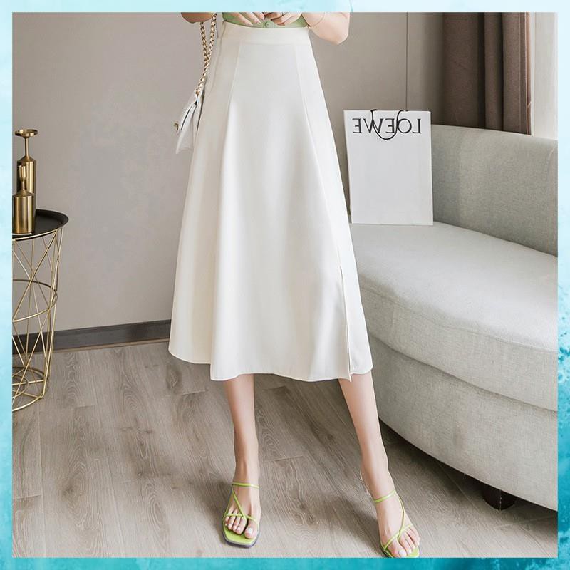 [FreeShip] Chân Váy Chữ A Dài, Đầm Nữ Trắng Đen Dài Xẻ Cạnh Công Sở | BigBuy360 - bigbuy360.vn