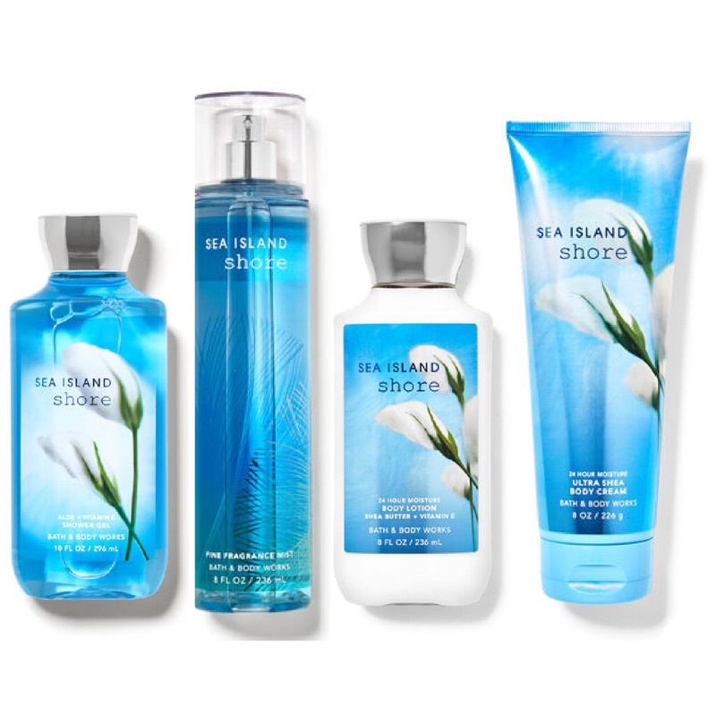 Sản phẩm tắm dưỡng Xịt thơm toàn thân Sea Island Shore (Cotton) body mist - Bath and Body Works