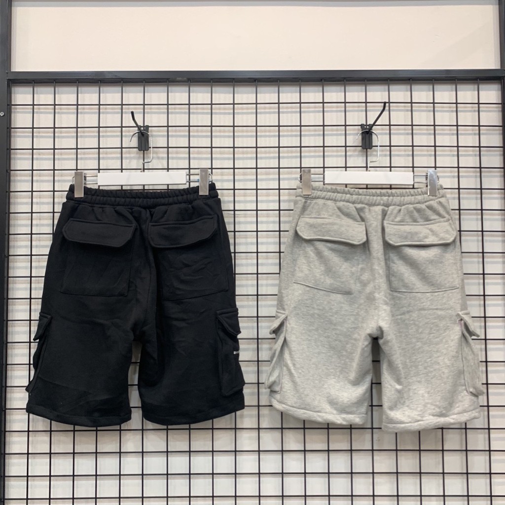 Quần short Nỉ Đen Xám Unisex nam nữ co giãn | BigBuy360 - bigbuy360.vn