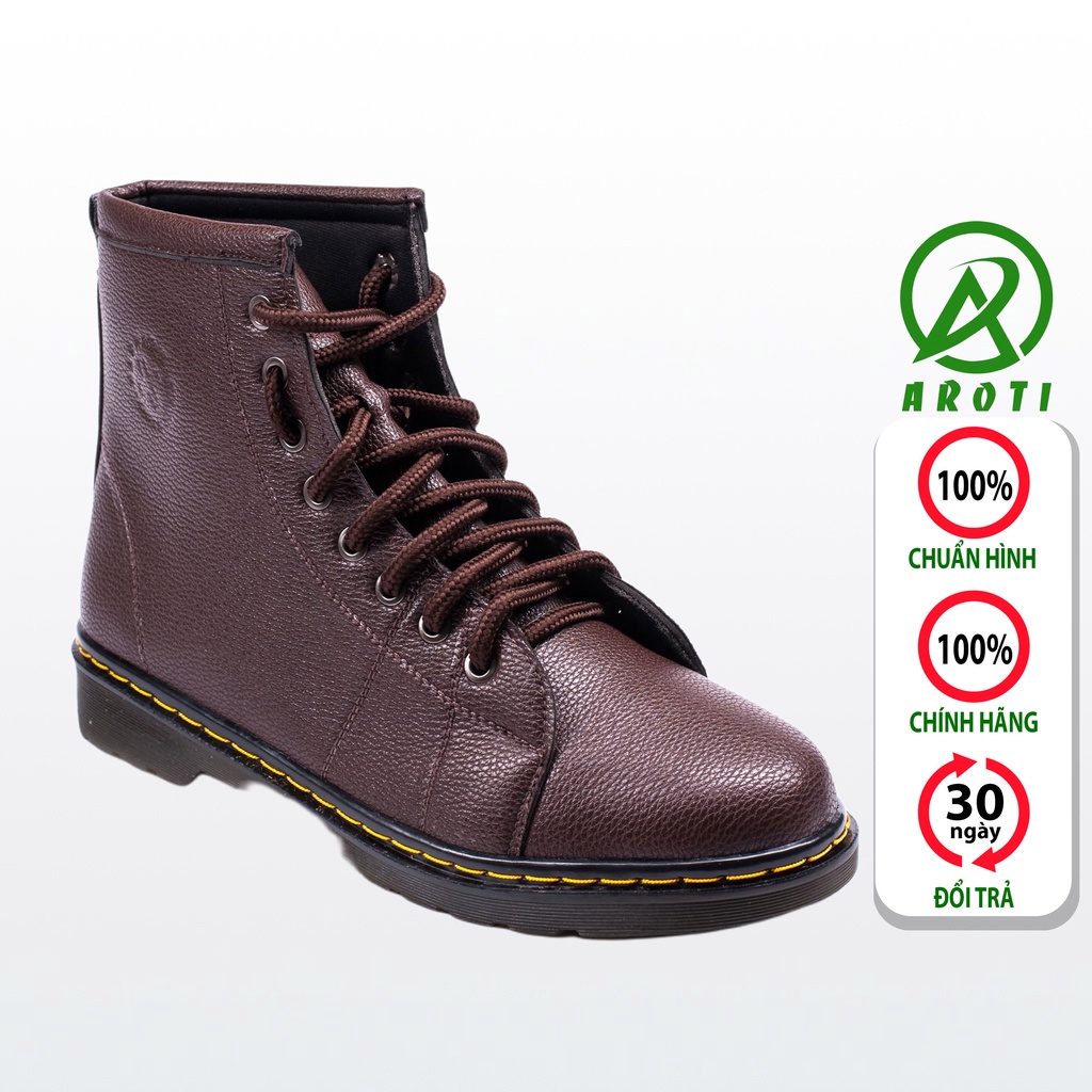 Giày Da Nam AROTI Boot Cổ Cao Chất Đẹp Cao Cấp,Đế Khâu Chắc Chắn Form Mạnh Mẽ,Cực Nam Tính Màu Nâu- Đủ size M91 VN