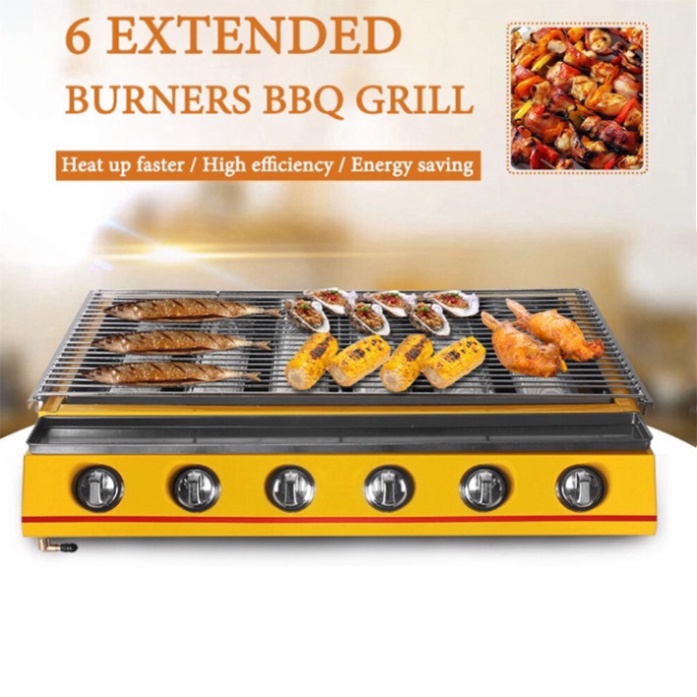 [Mã 253ELSALE hoàn 7% đơn 300K] Bếp ga nướng hải sản, nướng thịt bbq ETON ET-K333 6 đầu đốt gas loại lớn