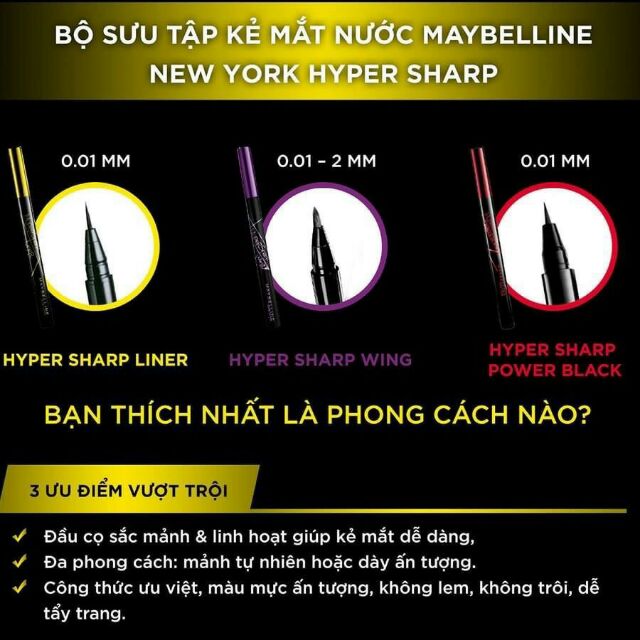 Kẻ mắt nước siêu mảnh MAYBELINE HYPER SHARP POWDER BLACK EYELINER | BigBuy360 - bigbuy360.vn