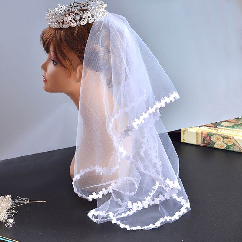 Mạng Che Mặt Vải Tuyn Lưới Mỏng Một Lớp Dài 1M Dành Cho Cô Dâu