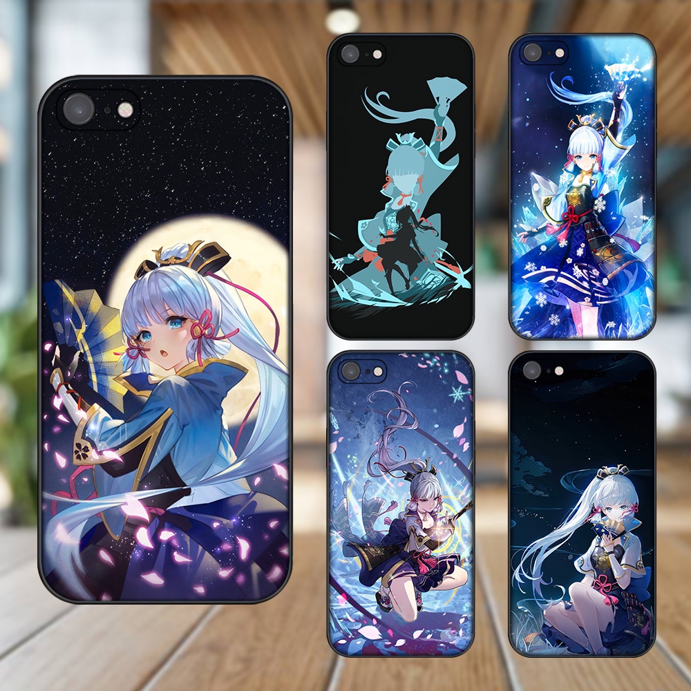 Ốp lưng iPhone 7, 8 dẻo đen cạnh vuông in hình Ayaka Genshin Impact