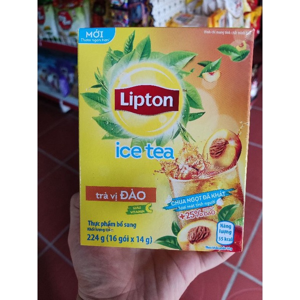 Lipton ice tea đào, chanh  hộp 16 gói