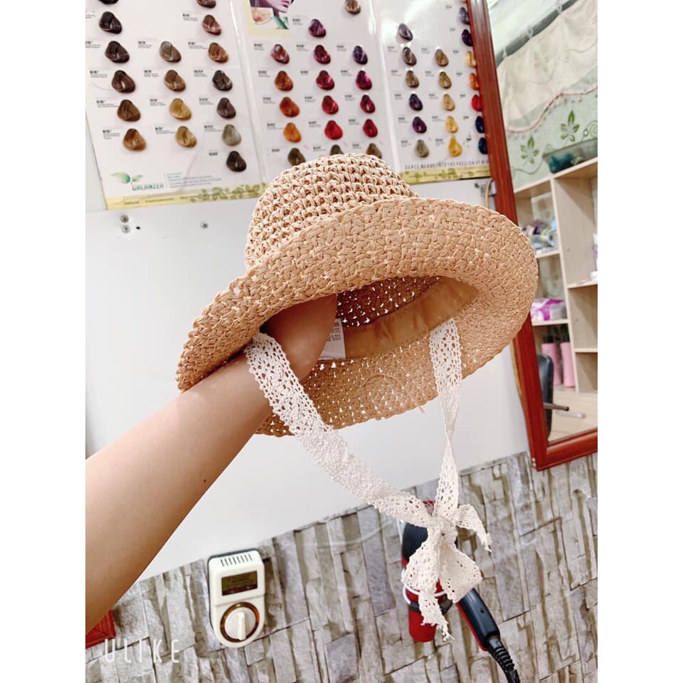 Mũ Cói Kèm Dây Buộc Cho Bé Hottrend