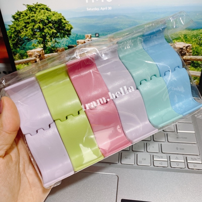 Vỉ 12 kẹp càng cua 5 răng màu nhám kẹp tóc càng cua