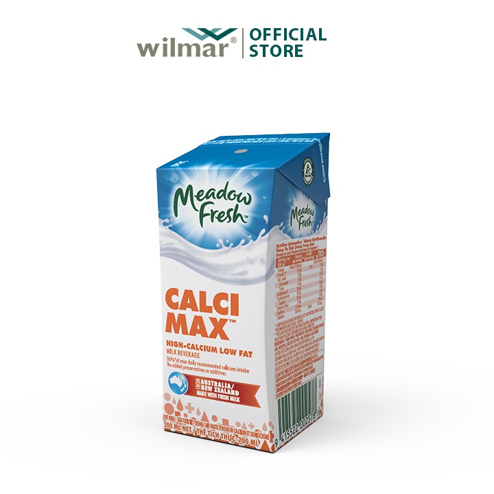[SenXanh Emart] Thùng 24 hộp Sữa tươi tiệt trùng Giàu Canxi Ít béo 200ml nhãn hiệu Meadow Fresh nhập khẩu Australia