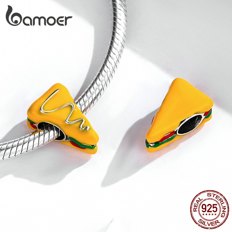 Phụ Kiện Bamoer Bằng Bạc Bamoer Scc2013 Hình Thức Ăn Nhanh/Bánh Mì Thời Trang Dùng Làm Vòng Tay DIY