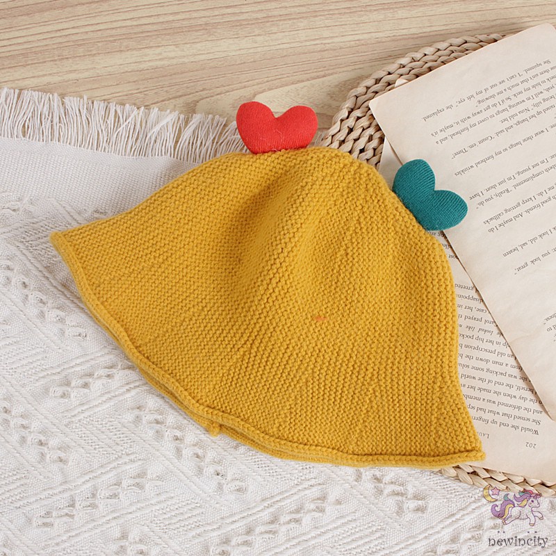 Mũ Beanie Cotton Mềm Mại Hình Trái Tim Đáng Yêu Cho Bé