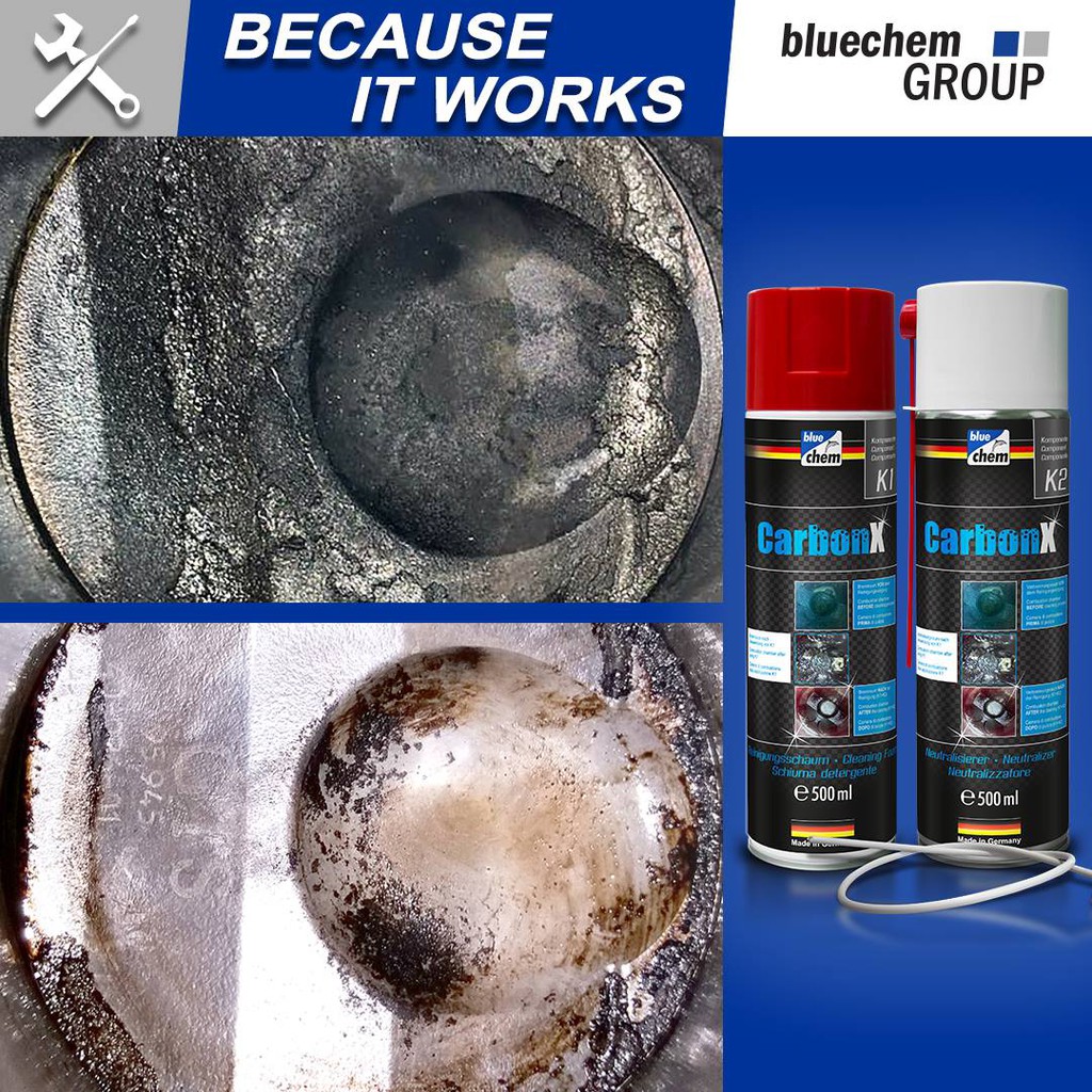Bộ sản phẩm bluechem Làm sạch bên trong buồng đốt Động cơ Carbon X (K1 và K2)