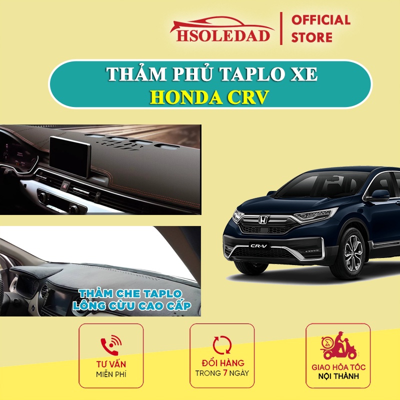 Thảm taplo HONDA CRV bằng lông Cừu 3 lớp hoặc Da Cacbon