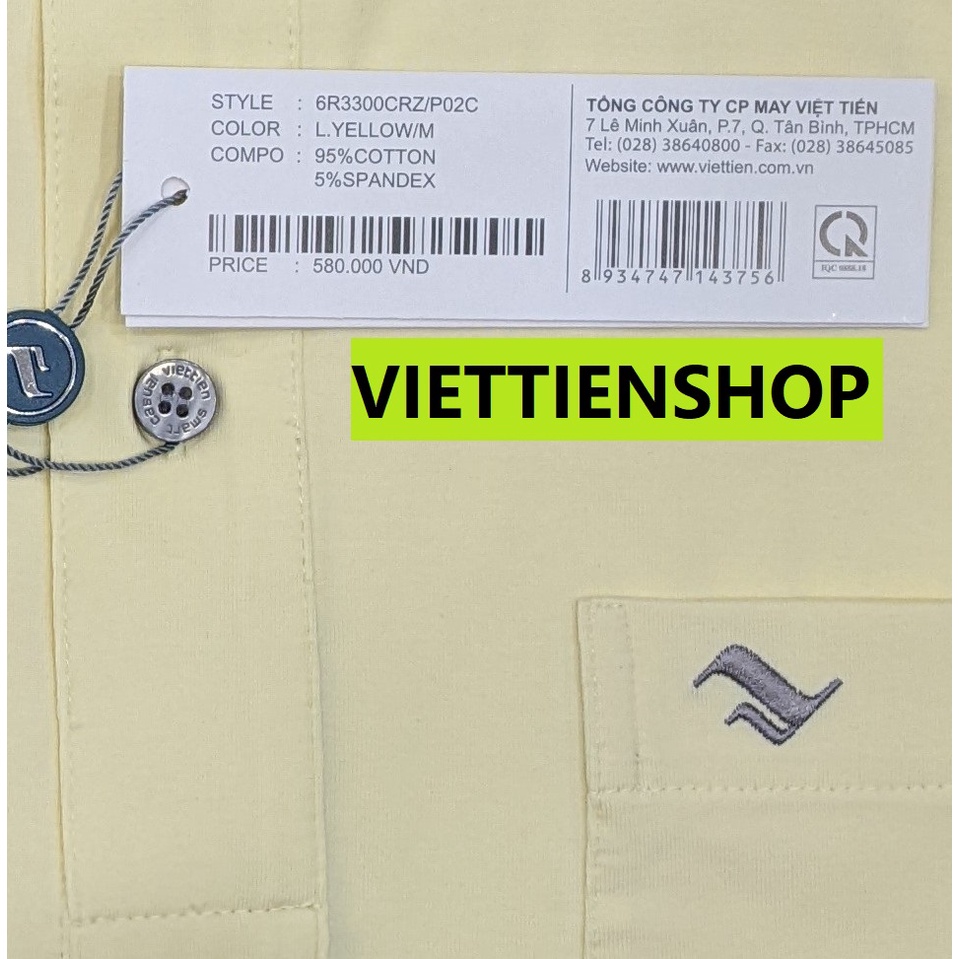 ÁO THUN VIỆT TIẾN NGẮN TAY CÓ CỔ