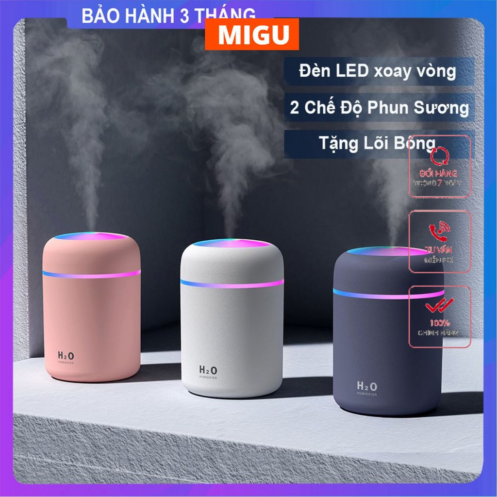 Máy Xông Tinh Dầu Máy Phun Sương Mini Đèn LED Xoay Vòng Nhiều Màu Sắc Tạo Độ Ẩm Khuếch Tán Tinh Dầu MIGU.VN