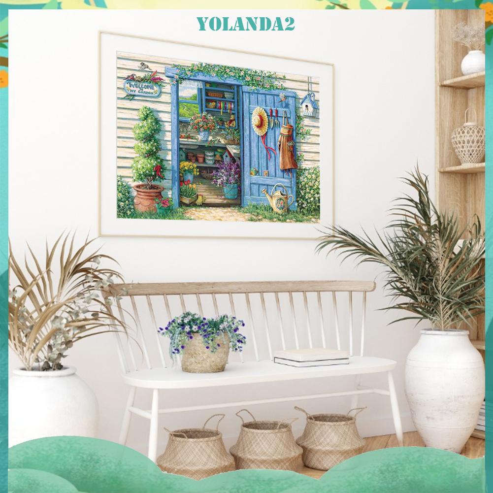 Toàn Bộ Bộ Tranh Thêu Chữ Thập Diy 11ct Hình Ngôi Nhà Hoa