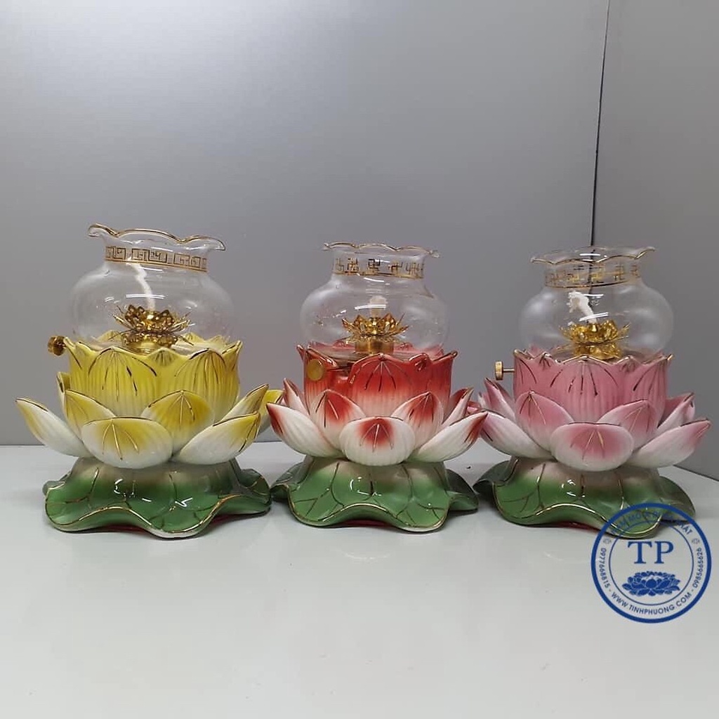 ĐÈN THỜ ĐỐT DẦU BẰNG SỨ ( NHIỀU MẪU) KH18120- Đồ thờ Tịnh Phương