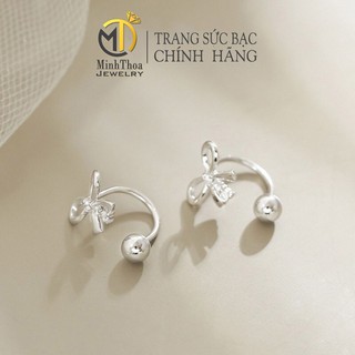 Bông tai bạc đẹp ,khuyên tai, hoa tai bạc 925 hình nơ xinh xắn Minh Thoa JEWELRY