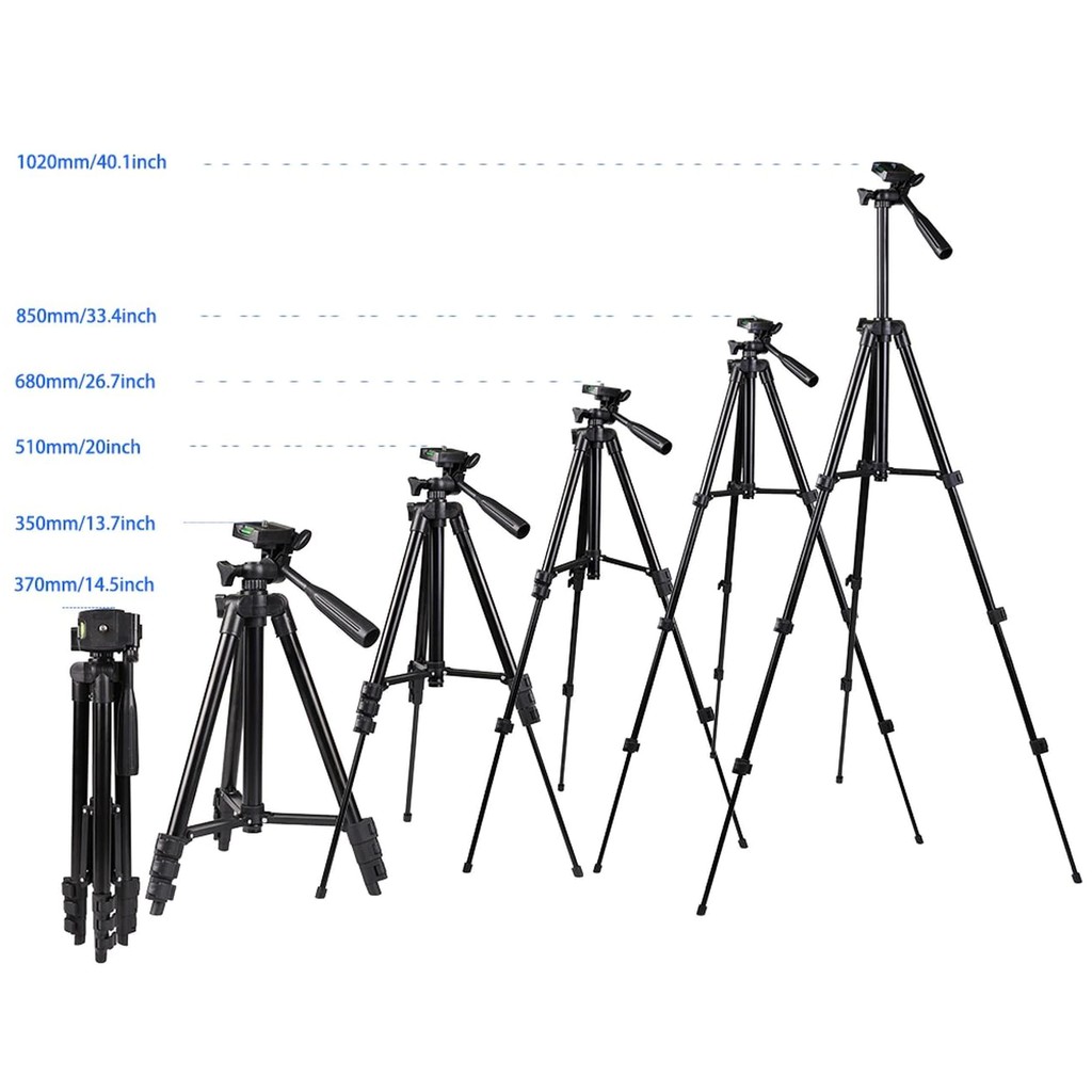 Combo 5 món Tripod 3120 THẾ HỆ MỚI + Gá kẹp 001 + REMOTE Bluetooth + Chân đế bạch tuột + Túi đựng Tripod