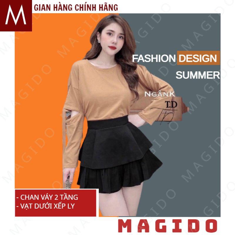 Chân váy 2 tầng 💚chân váy nữ -xếp ly có lót bên trong cực đẹp, phong cách ulzzang -vintage hot 2021 MAGIDO -