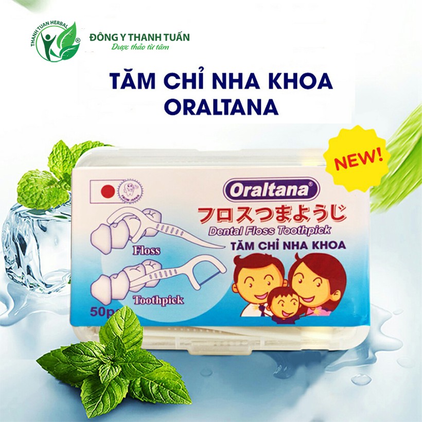 Tăm Chỉ Nha Khoa Oraltana Hộp 50 Cái - Vệ Sinh Răng Sạch Sẽ &amp; Không Lo Hôi Miệng